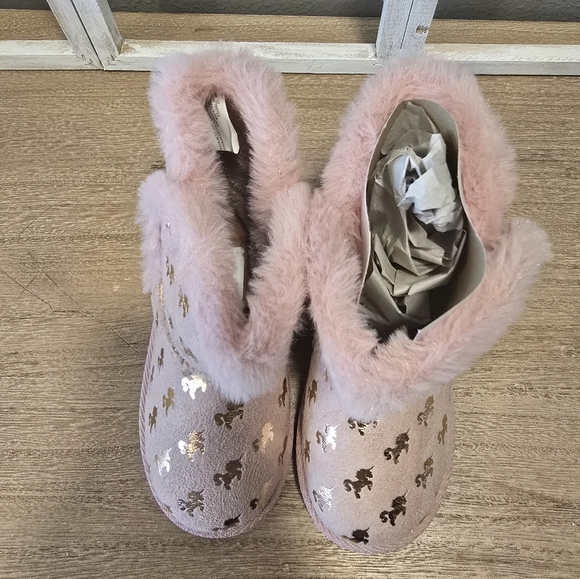 Olivia Miller Girl Unicorn Toddler Girl's Slipper Boots, Size 10, Pink - Picture 5 of 6